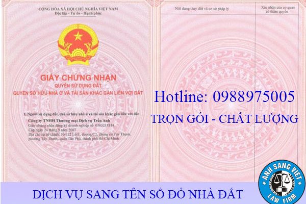 Dịch vụ làm sổ đỏ - Công ty luật Ánh Sáng Việt