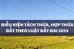 ĐIỀU KIỆN TÁCH THỬA, HỢP THỬA ĐẤT THEO LUẬT ĐẤT ĐAI 2024